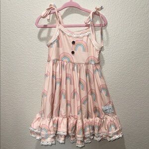 Charming Pink Rainbow Dress for Kids